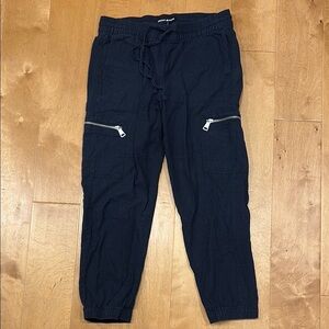 DKNY Jeans linen blend track pants zippers black S